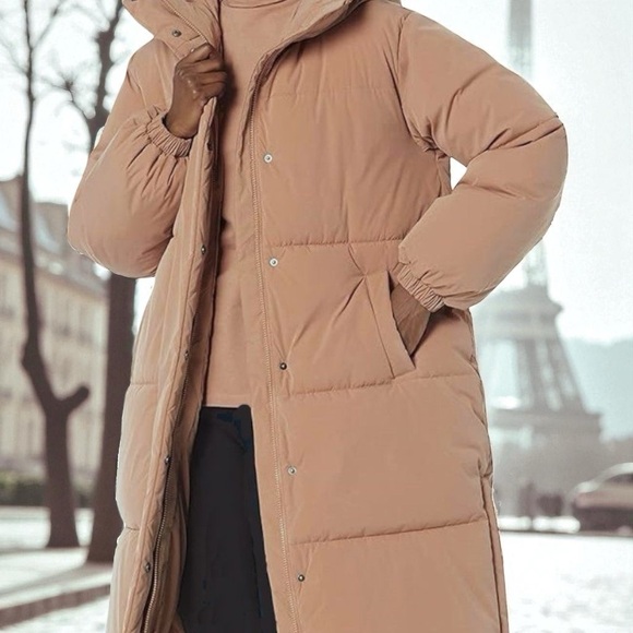 NWT Neutral Oversized Hooded Long Puffer Jacket Extreme Winter Snow Coat Sz L - Picture 3 of 5